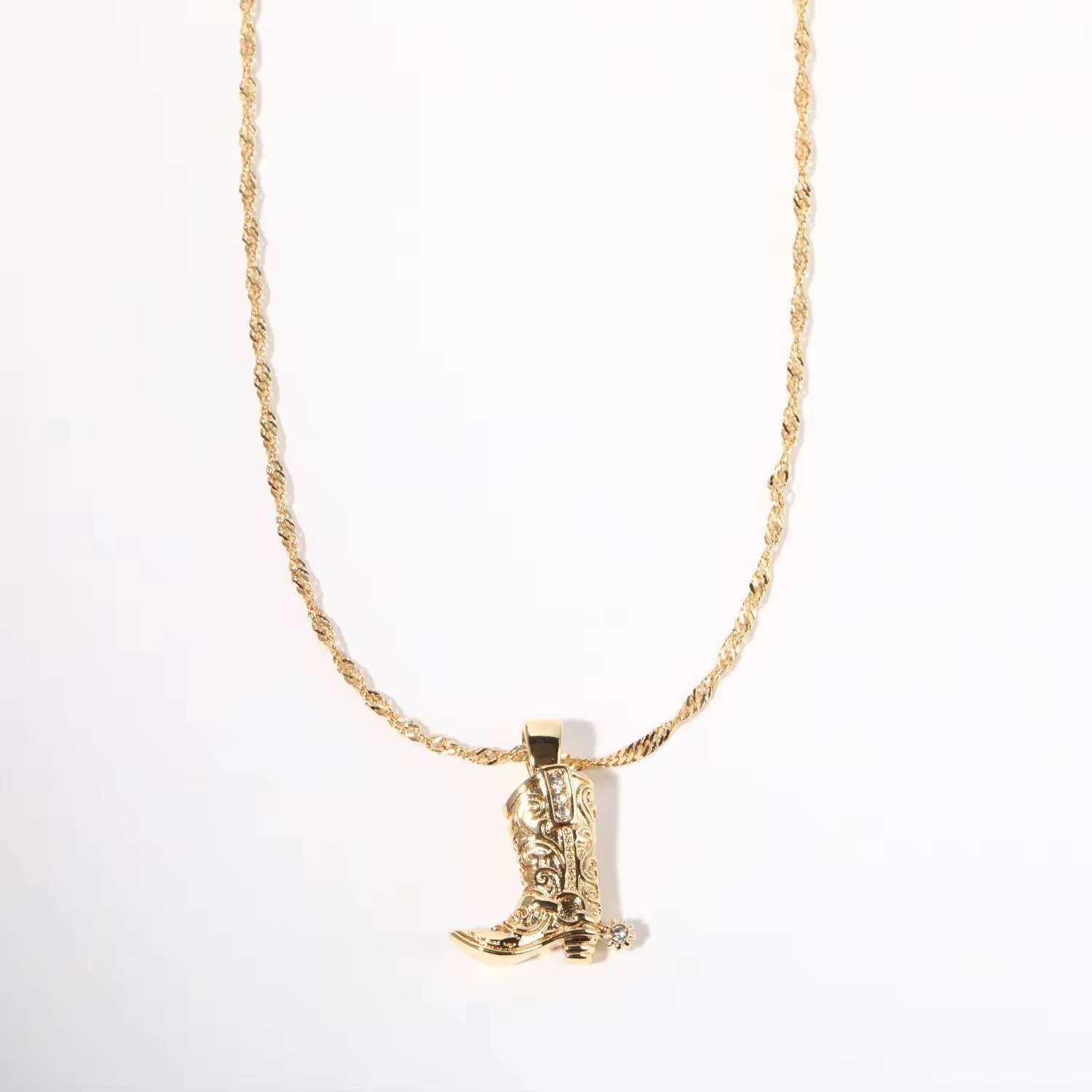 Cowboy boot necklace