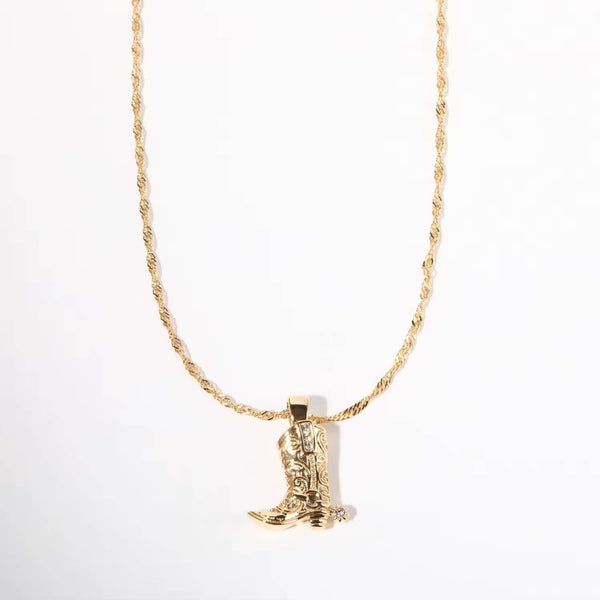 Cowboy boot necklace