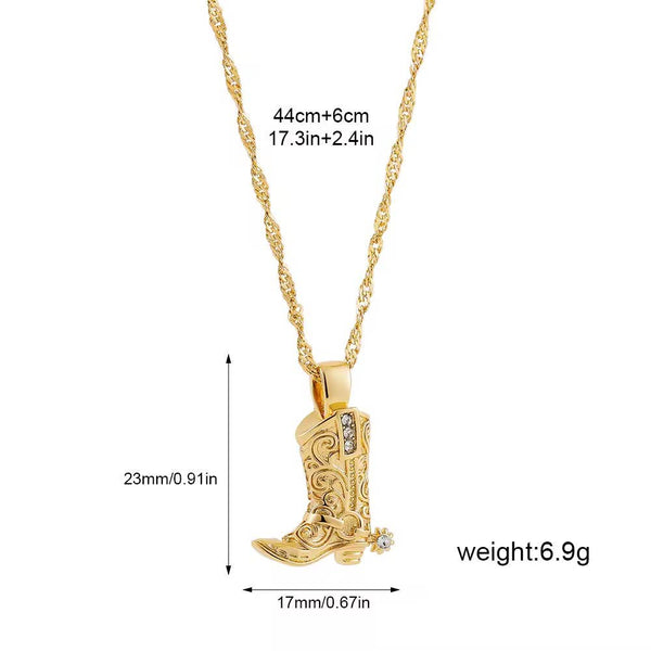 Cowboy boot necklace