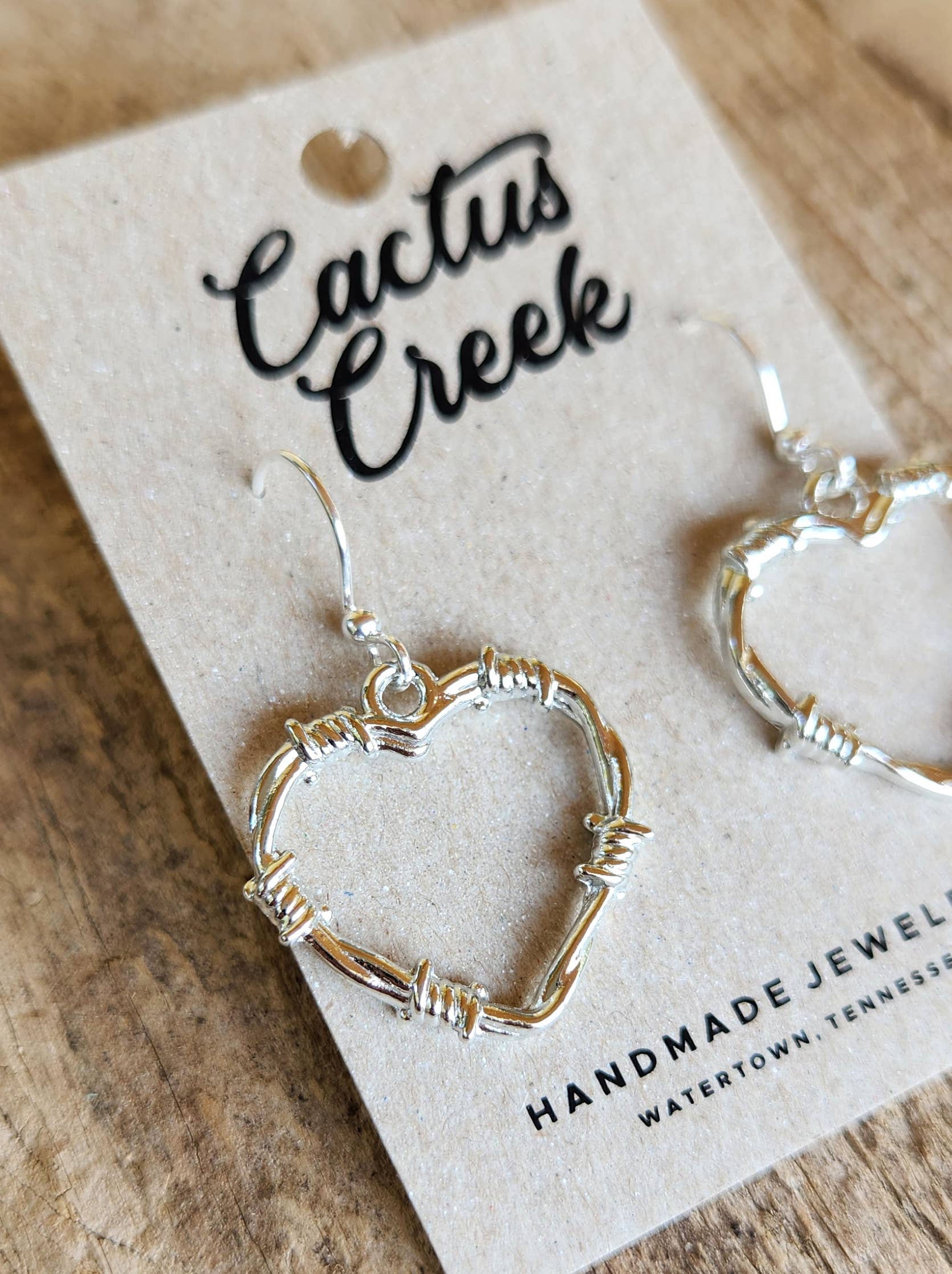 Barbed Wire Heart Earrings