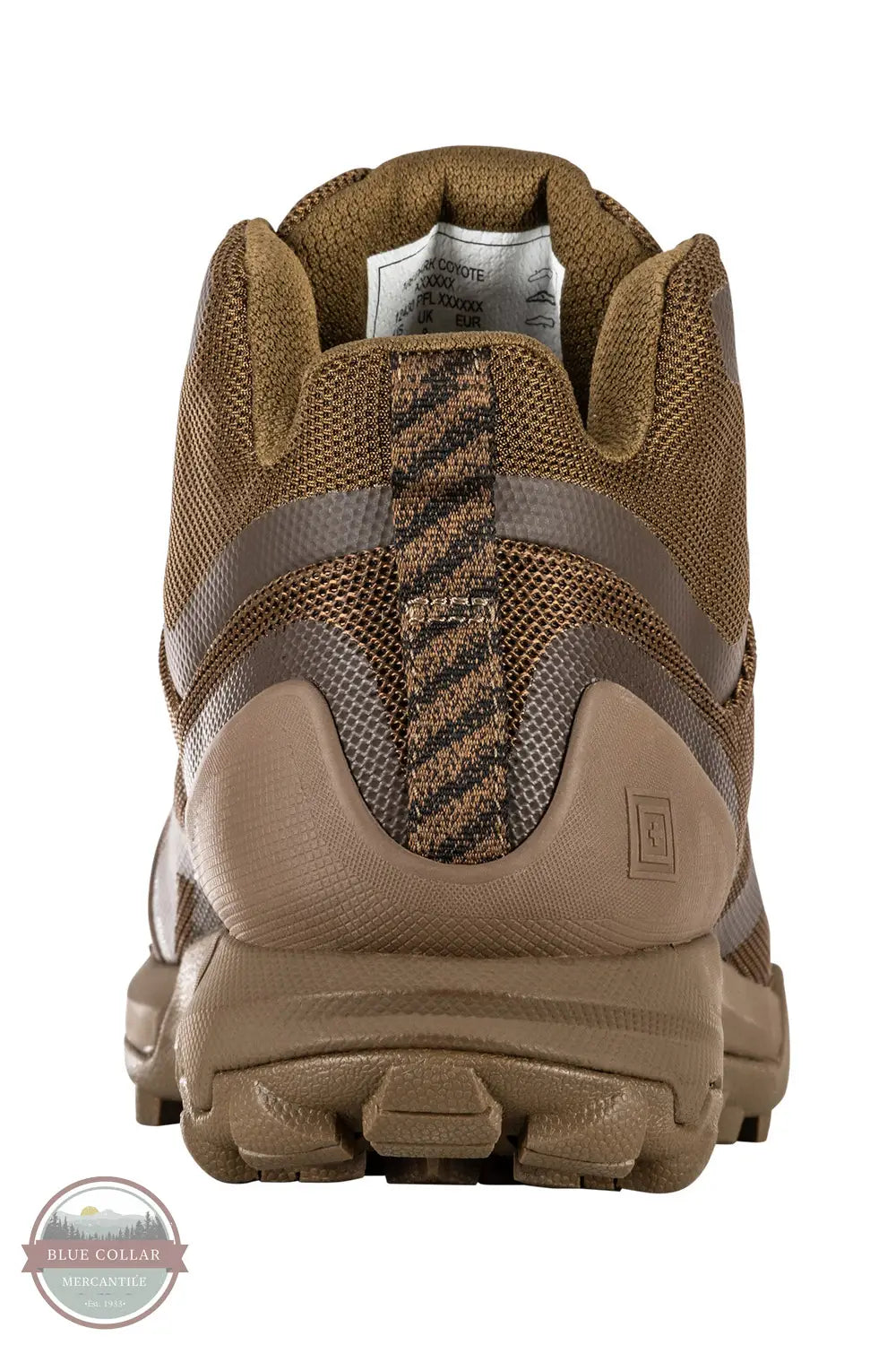 5.11 A/T Mid Height Work Boot 12430 in dark coyote, rear