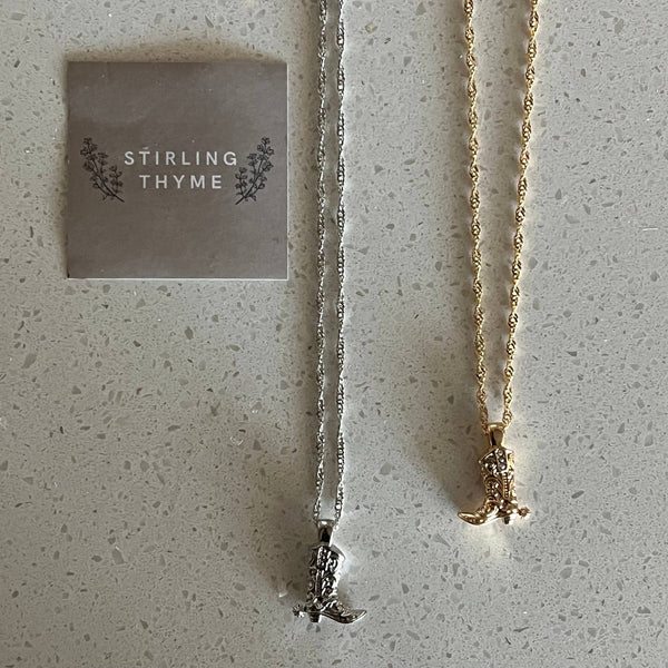 Cowboy boot necklace