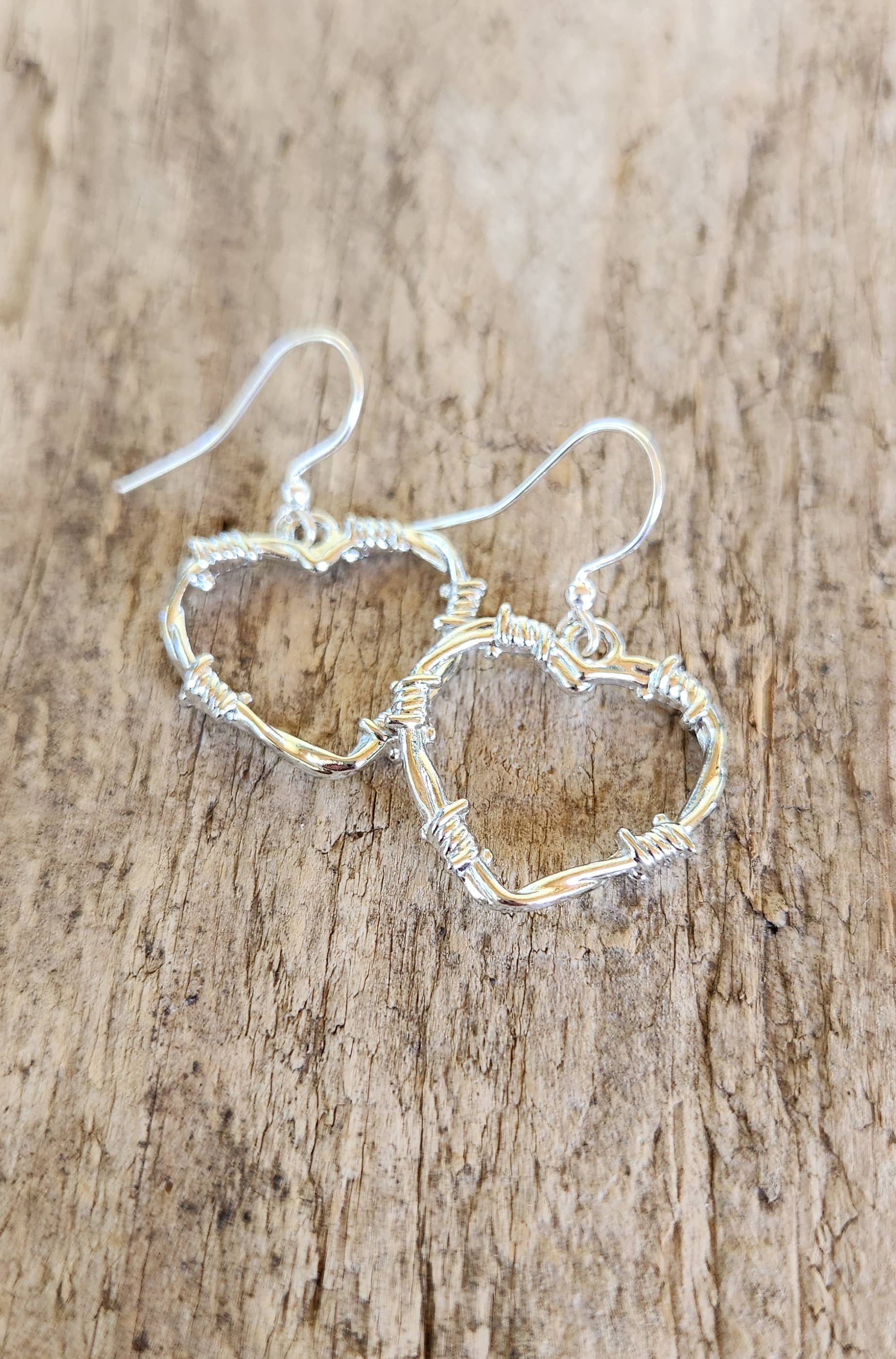 Barbed Wire Heart Earrings