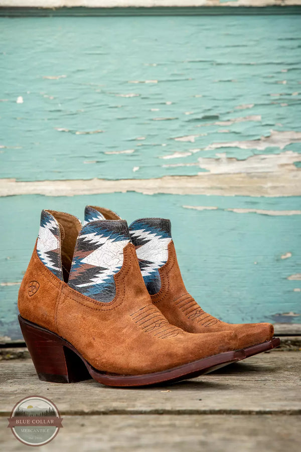 Ariat 10046970 Hazel Chimayo Western Bootie in Terracotta Roughout Life View 2