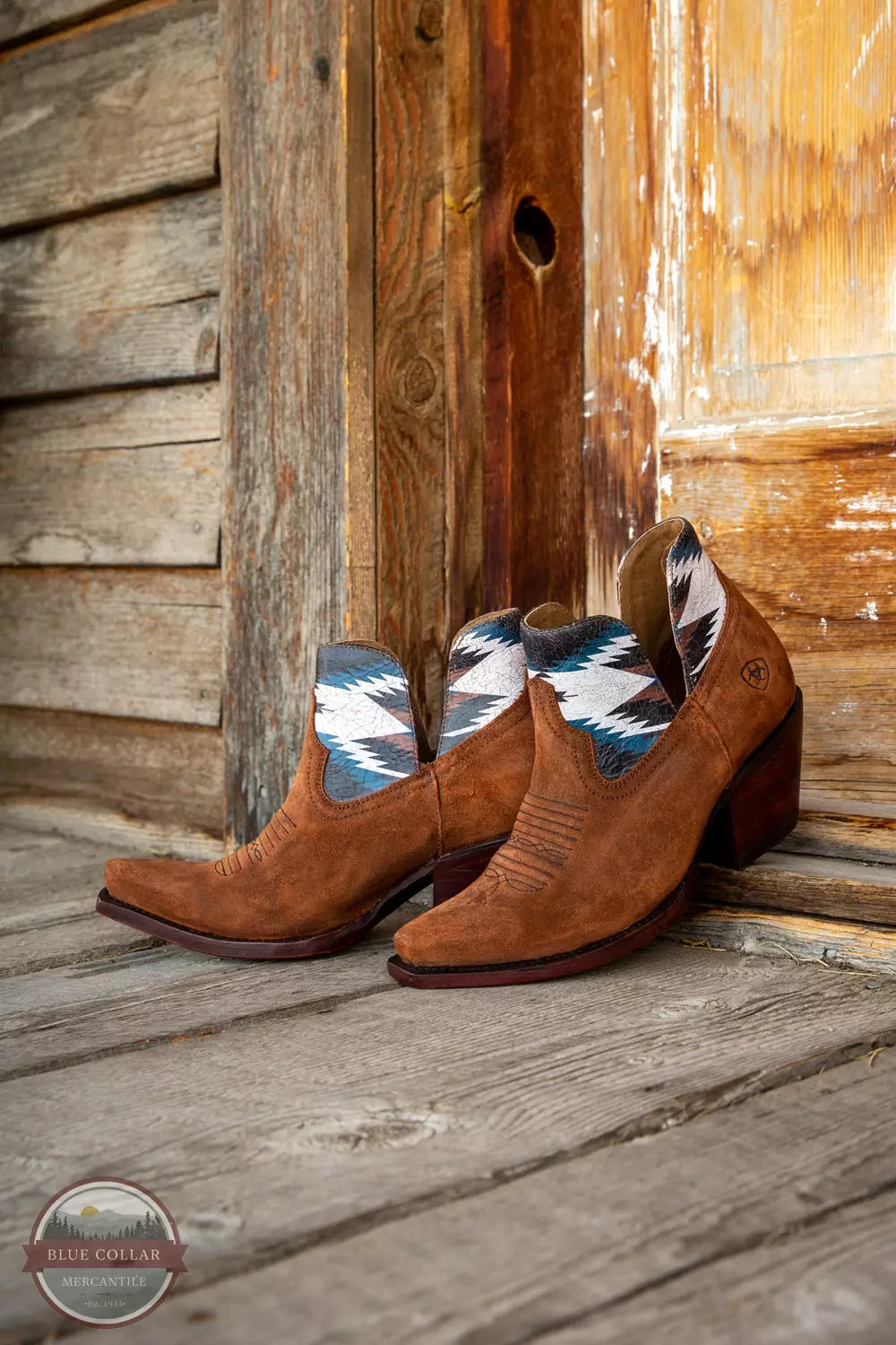 Ariat 10046970 Hazel Chimayo Western Bootie in Terracotta Roughout Life View
