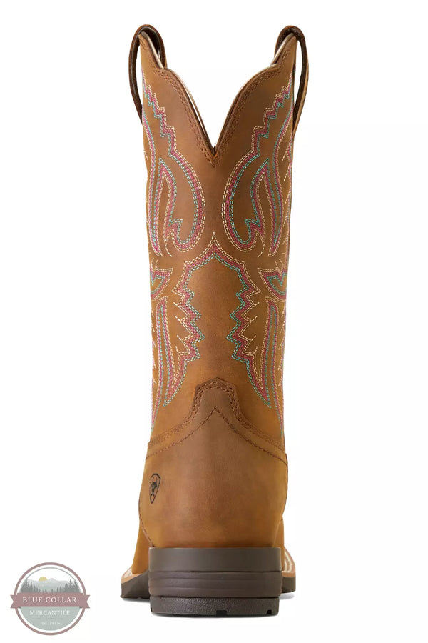 Ariat 10047043 Hybrid Ranchwork Western Boot in Distressed Tan Heel View
