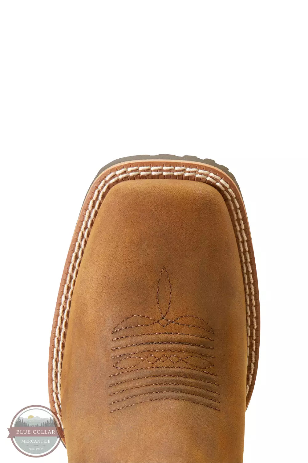 Ariat 10047043 Hybrid Ranchwork Western Boot in Distressed Tan Toe View