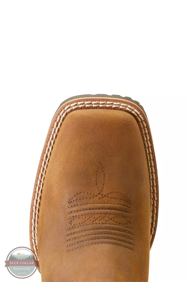 Ariat 10047043 Hybrid Ranchwork Western Boot in Distressed Tan Toe View