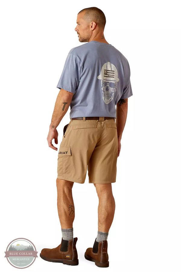 Ariat 10048225 Rebar WorkFlow Ultralight Shorts in Field Khaki Back View