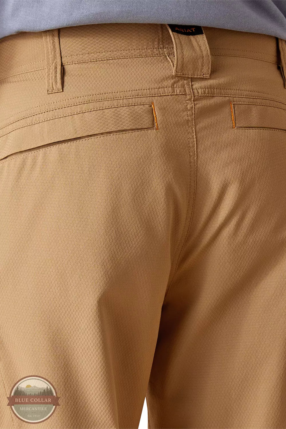 Ariat 10048225 Rebar WorkFlow Ultralight Shorts in Field Khaki Back Detail View