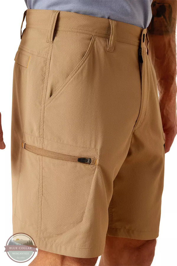 Ariat 10048225 Rebar WorkFlow Ultralight Shorts in Field Khaki Detail View