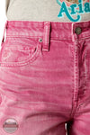 Ariat 10048257 Ultra High Rise Tomboy Wide Jeans in Pink Front Detail View