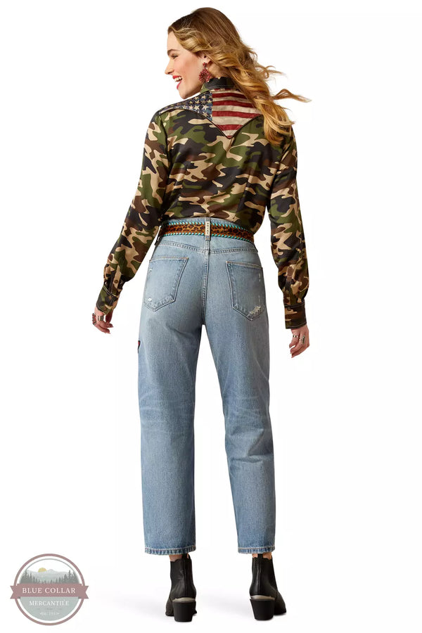 Ariat 10048261 Ultra High Rise Rodeo Quincy Tomboy Straight Jeans in Dominca Back View