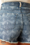 Ariat 10048280 High Rise 3" Frayed Hem Shorts in Southwest Lasercut Back Detail View