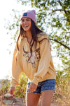 Ariat 10048280 High Rise 3" Frayed Hem Shorts in Southwest Lasercut Life View