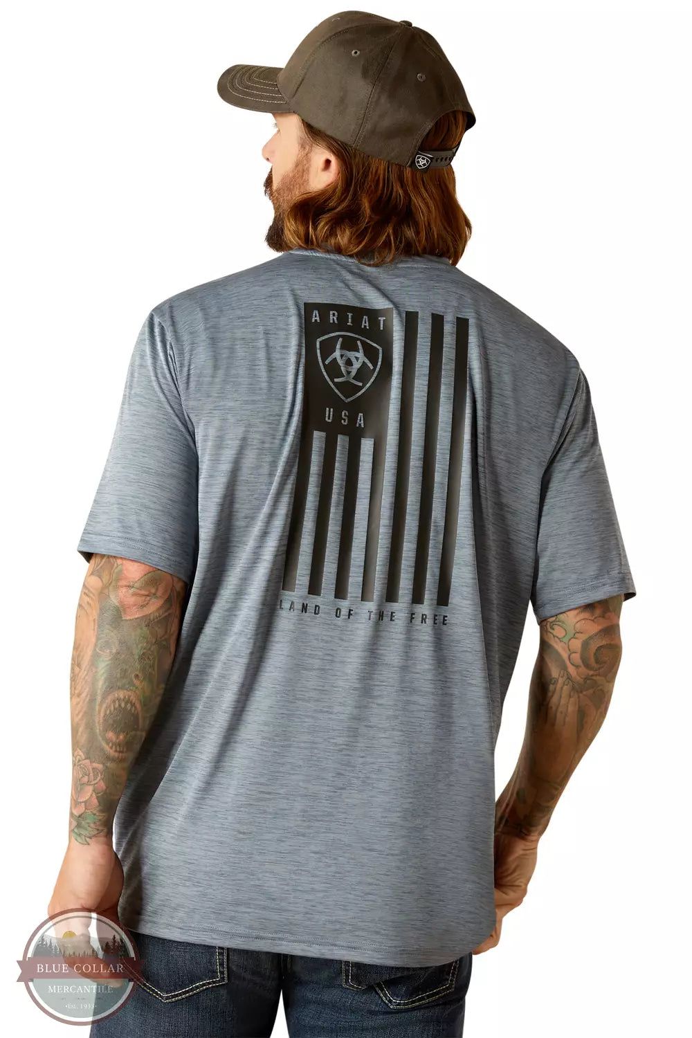 Ariat 10048577 Newsboy Blue Charger Spirited T-Shirt Back View