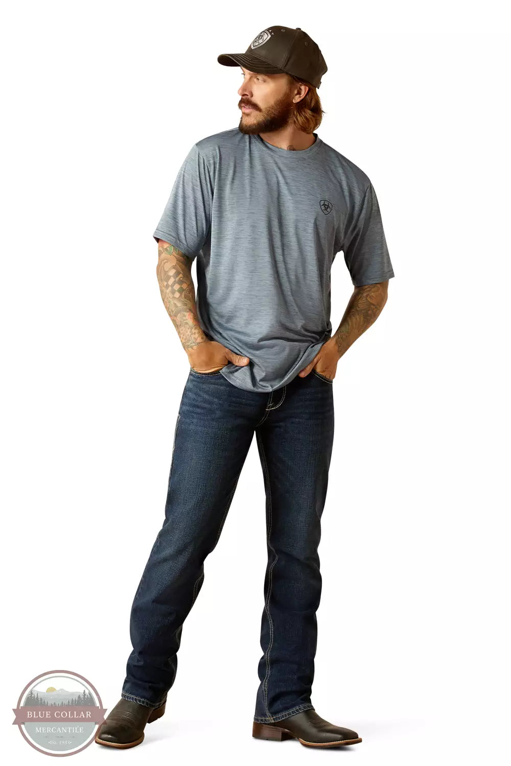 Ariat 10048577 Newsboy Blue Charger Spirited T-Shirt Full View
