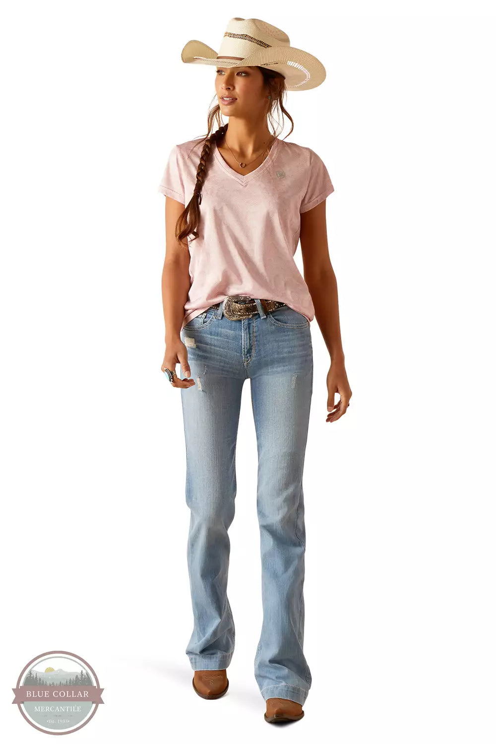 Ariat 10048819 Laguna Top in Pink Boa Full View