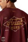 Ariat 10054425 Rebar Heat Fighter Wired Short Sleeve T-Shirt in Maroon, design