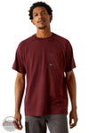 Ariat 10054425 Rebar Heat Fighter Wired Short Sleeve T-Shirt in Maroon, front