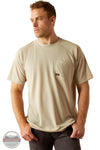 Ariat 10054426 Rebar Heat Fighter Wired Short Sleeve T-Shirt in Tan, front