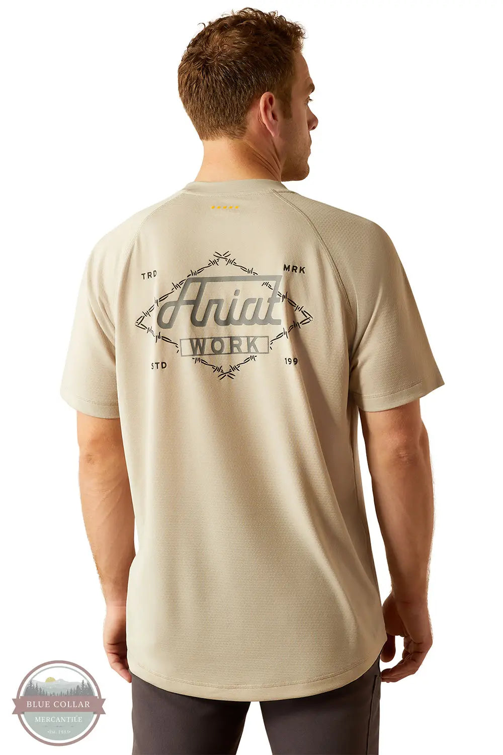 Ariat 10054426 Rebar Heat Fighter Wired Short Sleeve T-Shirt in Tan, rear