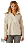 Ariat 10054496 Breeze Logo 1/2 Zip Sweatshirt in Cream, front