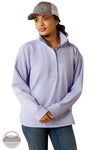 Ariat 10054498 Breeze Logo 1/2 Zip Sweatshirt in Lilac, front