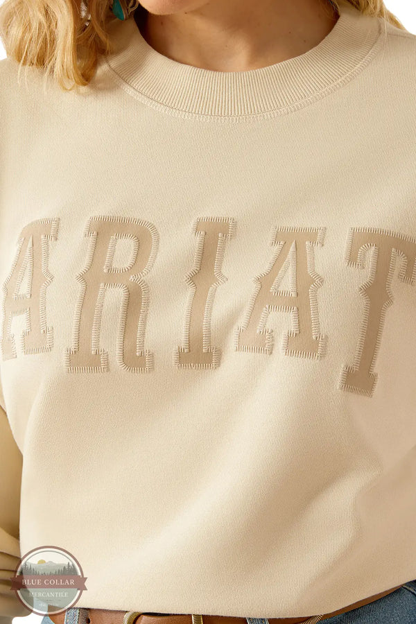 Ariat 10054499 Essential Crew Sweatshirt in Tan, logo