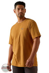 Ariat 10054511 Rebar Cotton Strong Groundbreaker Short Sleeve T-Shirt in Brown, front