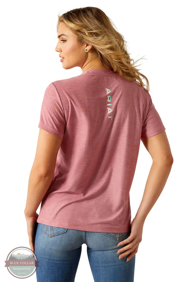 Ariat 10054528 Laguna Back Logo Short Sleeve T-Shirt in Pink, rear