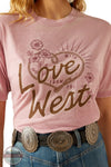 Ariat 10054551 With Love From the West Short Sleeve T-Shirt in Pink, design