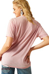 Ariat 10054551 With Love From the West Short Sleeve T-Shirt in Pink, rear