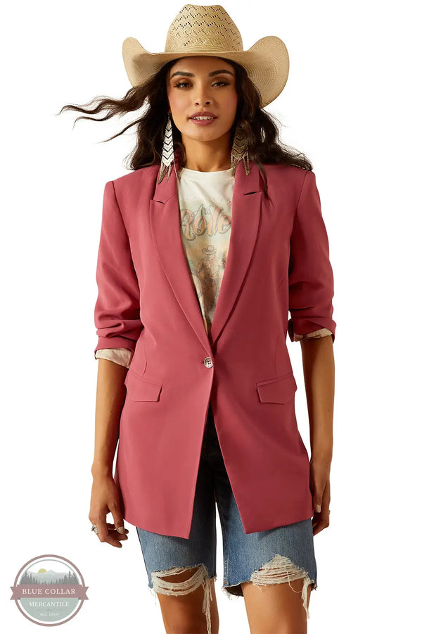 Ariat 10054557 Ella One Button Blazer in Pink, front