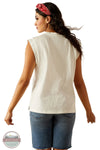 Ariat 10054580 Sleeveless Repaired Pocket T-Shirt in White, rear
