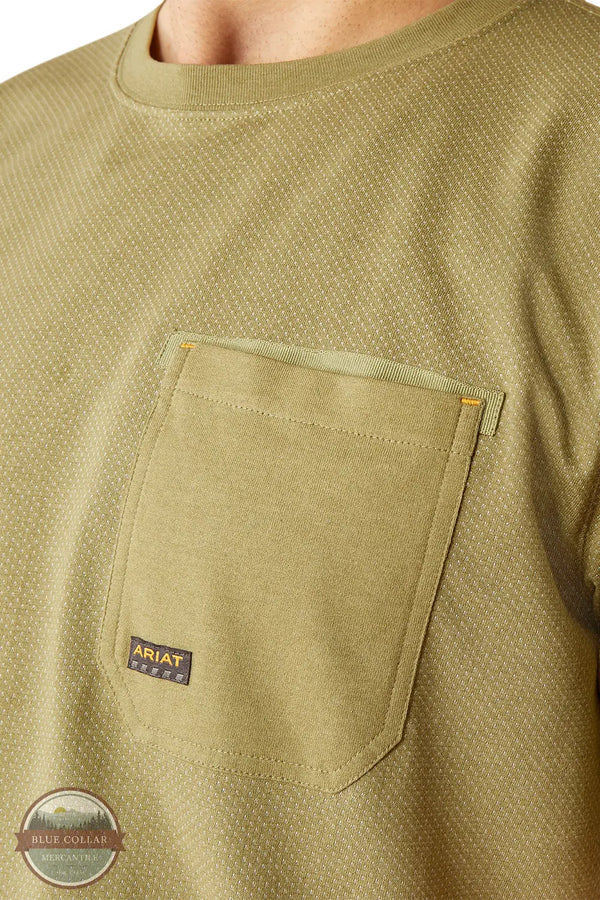 Ariat 10054589 Rebar Workman 360 Shield Short Sleeve T-Shirt in Green, pocket