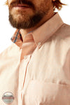 Ariat 10054688 Wrinkle Resistant Ashton Classic Fit Long Sleeve Shirt in Salmon, collar