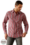 Ariat 10054707 Humphrey Retro Fit Stripe Long Sleeve Shirt in Red, front