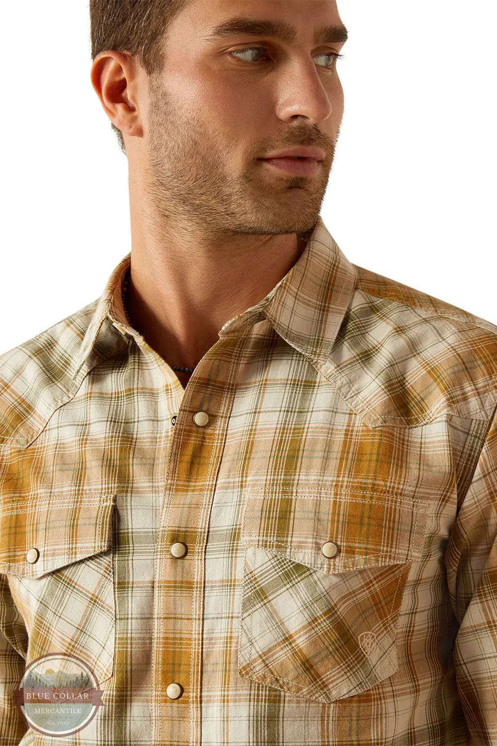 Ariat 10054711 Halston Retro Snap Plaid Long Sleeve Shirt, zoom
