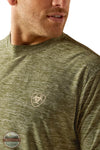 Ariat 10054763 Tree Bark Camo Charger Short Sleeve T-Shirt in Green, logo
