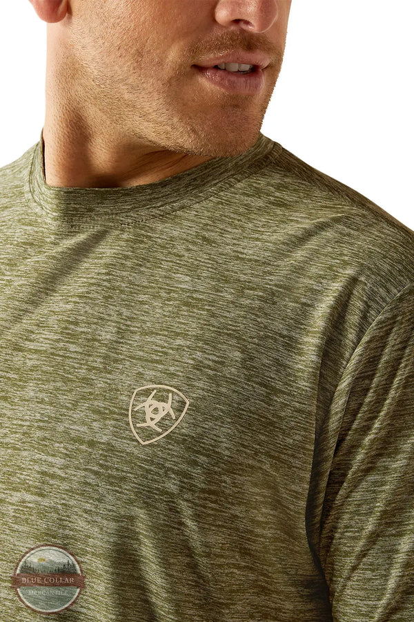 Ariat 10054763 Tree Bark Camo Charger Short Sleeve T-Shirt in Green, logo