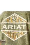Ariat 10054763 Tree Bark Camo Charger Short Sleeve T-Shirt in Green, rear zoom