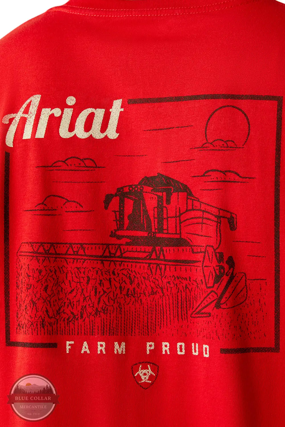 Ariat 10054840 Proud Farmer Short Sleeve T-Shirt in Red, rear zoom