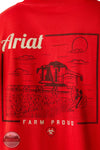 Ariat 10054840 Proud Farmer Short Sleeve T-Shirt in Red, rear zoom