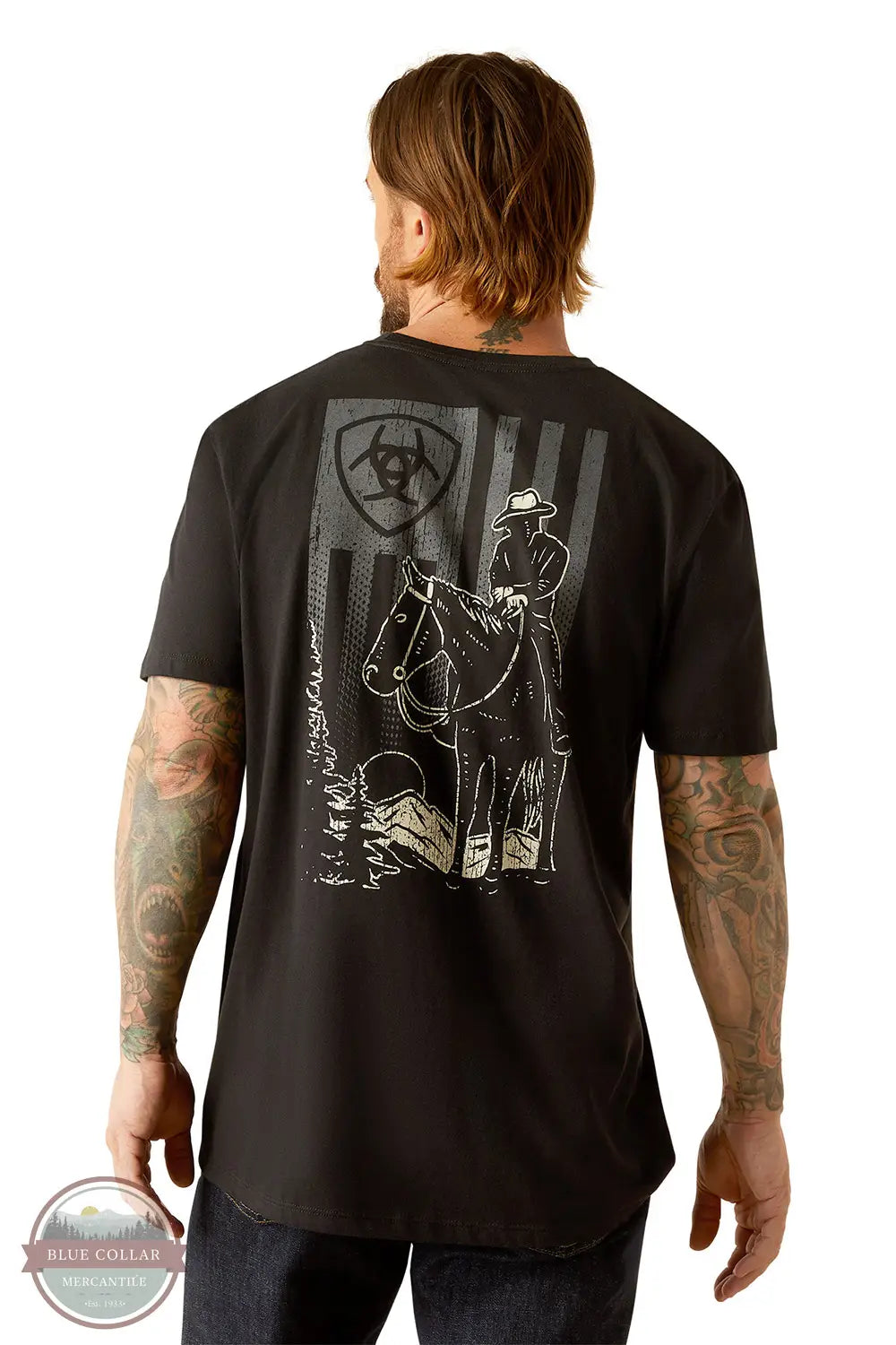 Ariat 10054842 Big Sky Freedom Short Sleeve T-Shirt in Black, rear