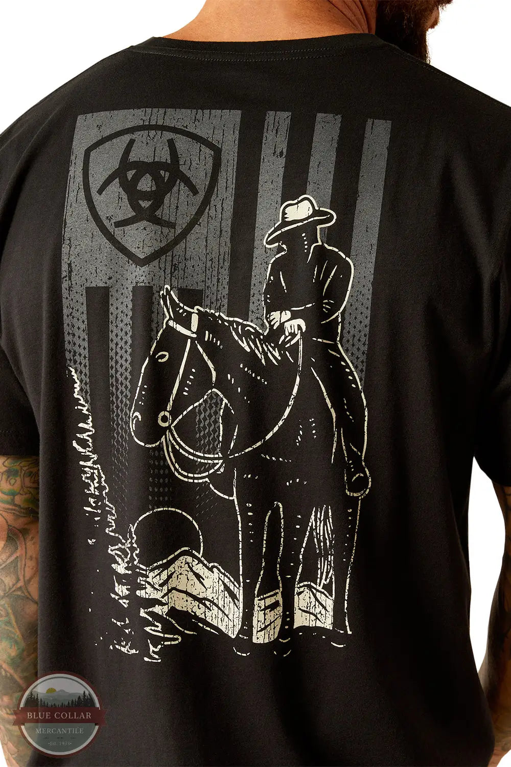 Ariat 10054842 Big Sky Freedom Short Sleeve T-Shirt in Black, rear design