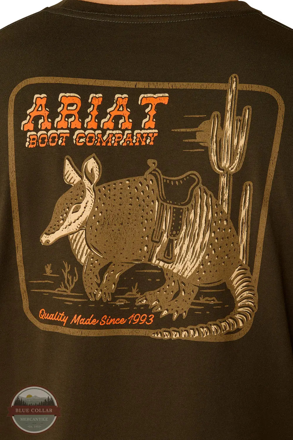 Ariat 10054843 Armadillo on a Half Shell Short Sleeve T-Shirt in Brown, rear zoom