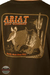 Ariat 10054843 Armadillo on a Half Shell Short Sleeve T-Shirt in Brown, rear zoom
