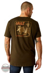 Ariat 10054843 Armadillo on a Half Shell Short Sleeve T-Shirt in Brown, rear