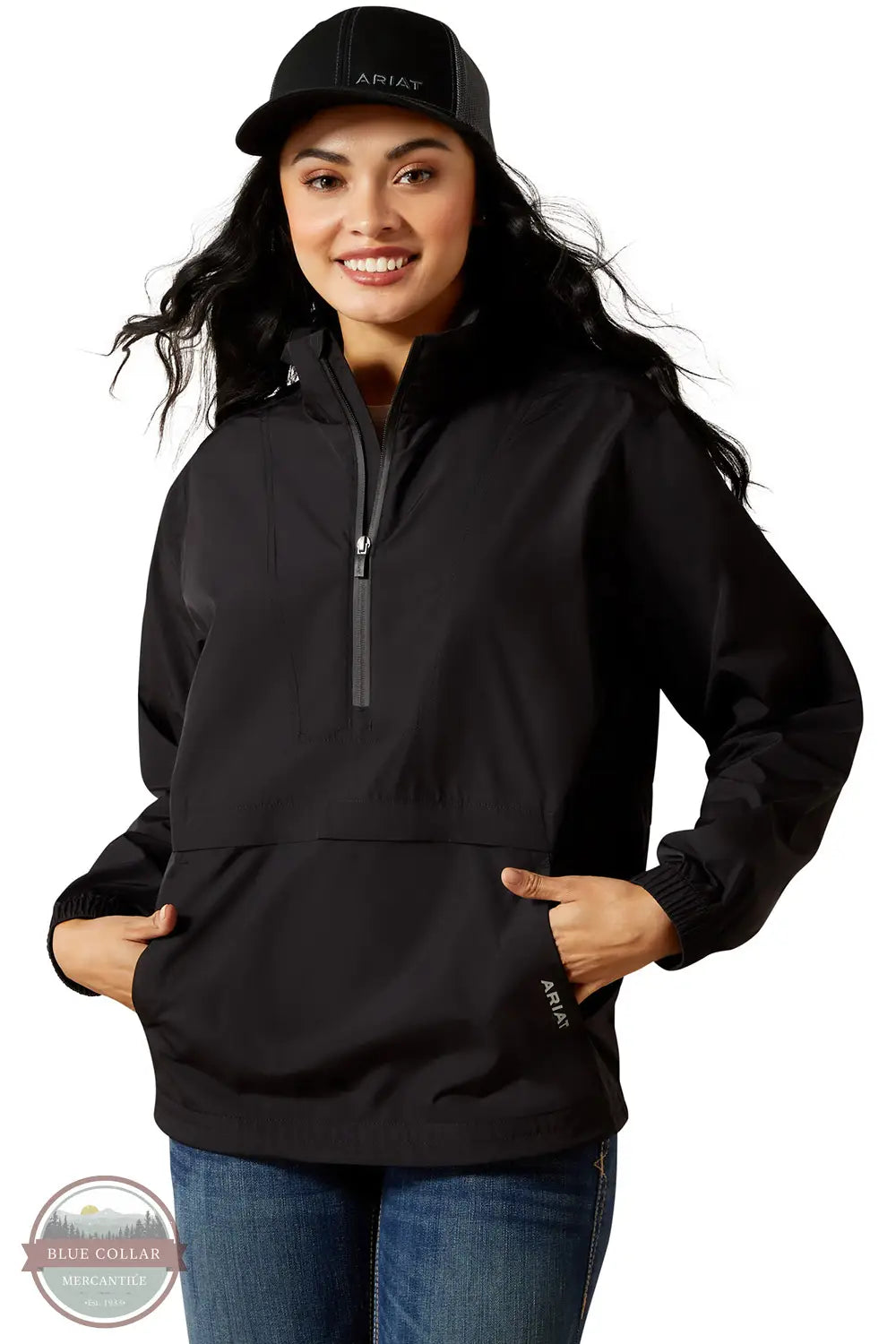 Ariat 10054847 Whisper Pullover Jacket in Black, front